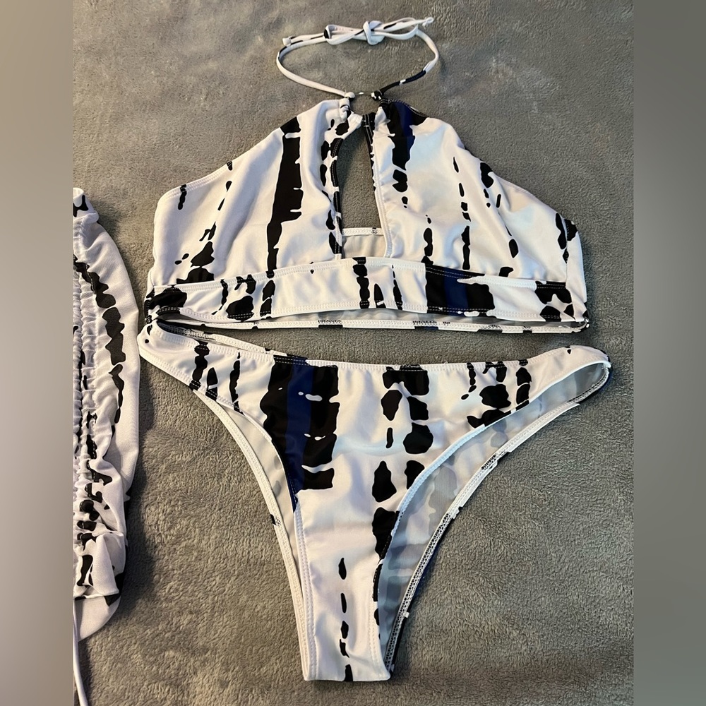 Bikini with matching cover up skirt